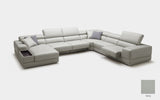 Geranium 6pc Modern Motion Leather Sectional with Storage